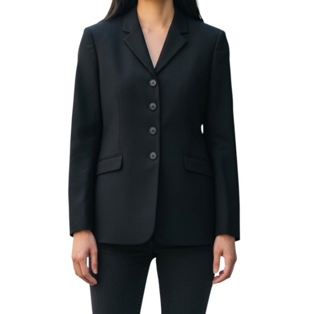 Piazza Sempione Wool Black Blazer Jacket Small